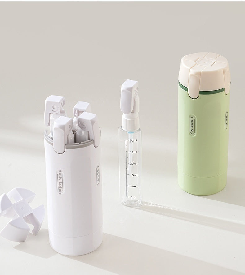 4-in-1 Travel Dispenser Bottle Set – Leak-Proof & Refillable