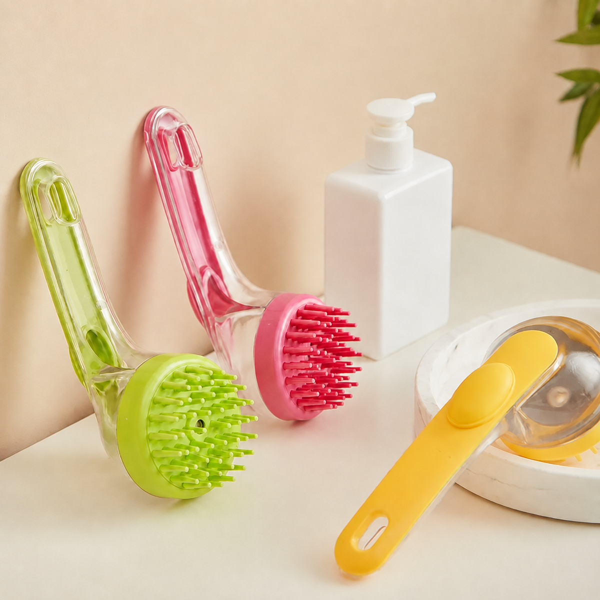 2-in-1 Dog Bath Brush with Shampoo Dispenser