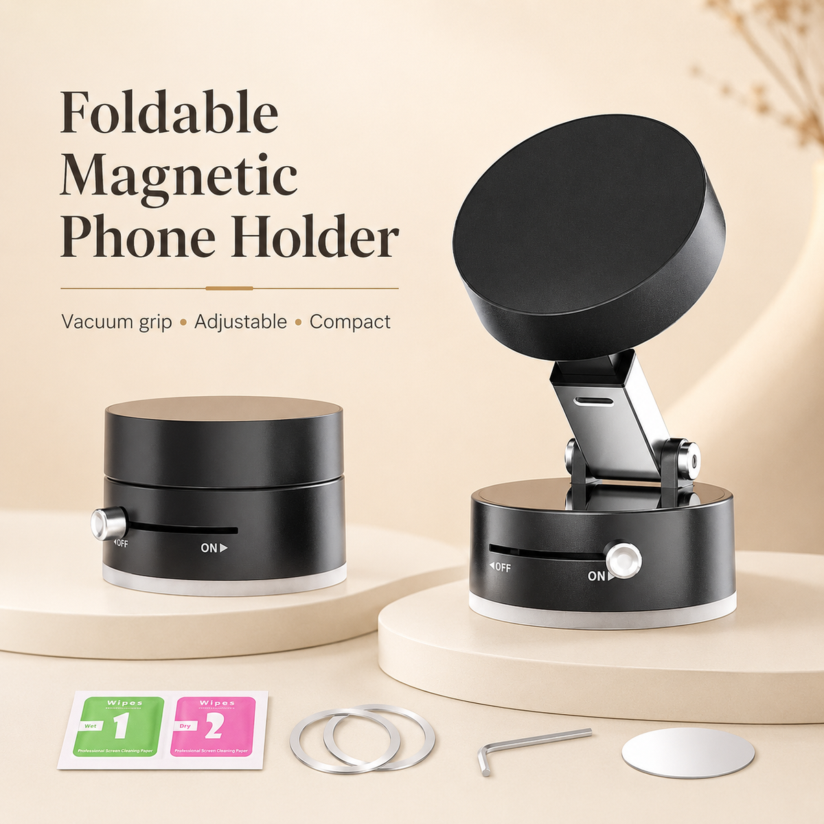 Magnetic Vacuum Car Phone Holder – Hands-Free & Secure
