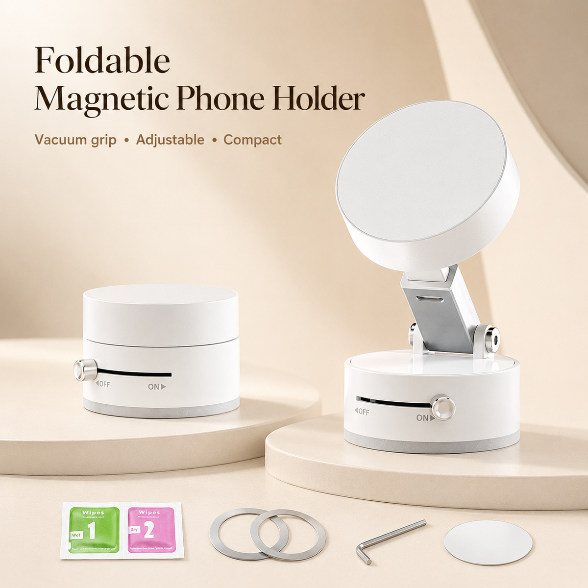 Magnetic Vacuum Car Phone Holder – Hands-Free & Secure